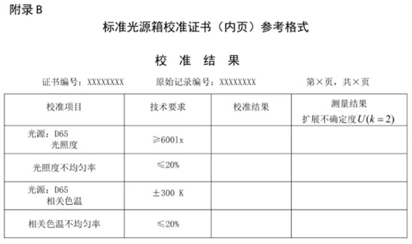 標準光源箱校準規范 《JJF（紡織）055—2023 7